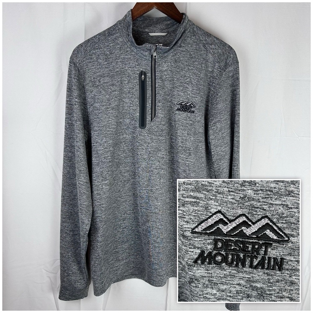 Cutter & Buck Mens Medium Stealth 1/4 Zip DryTec 50 UPF Pullover Desert Mountain